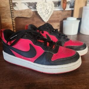 Nike Court Borough Low Recraft Sneakers In University Red/white/black Size 4